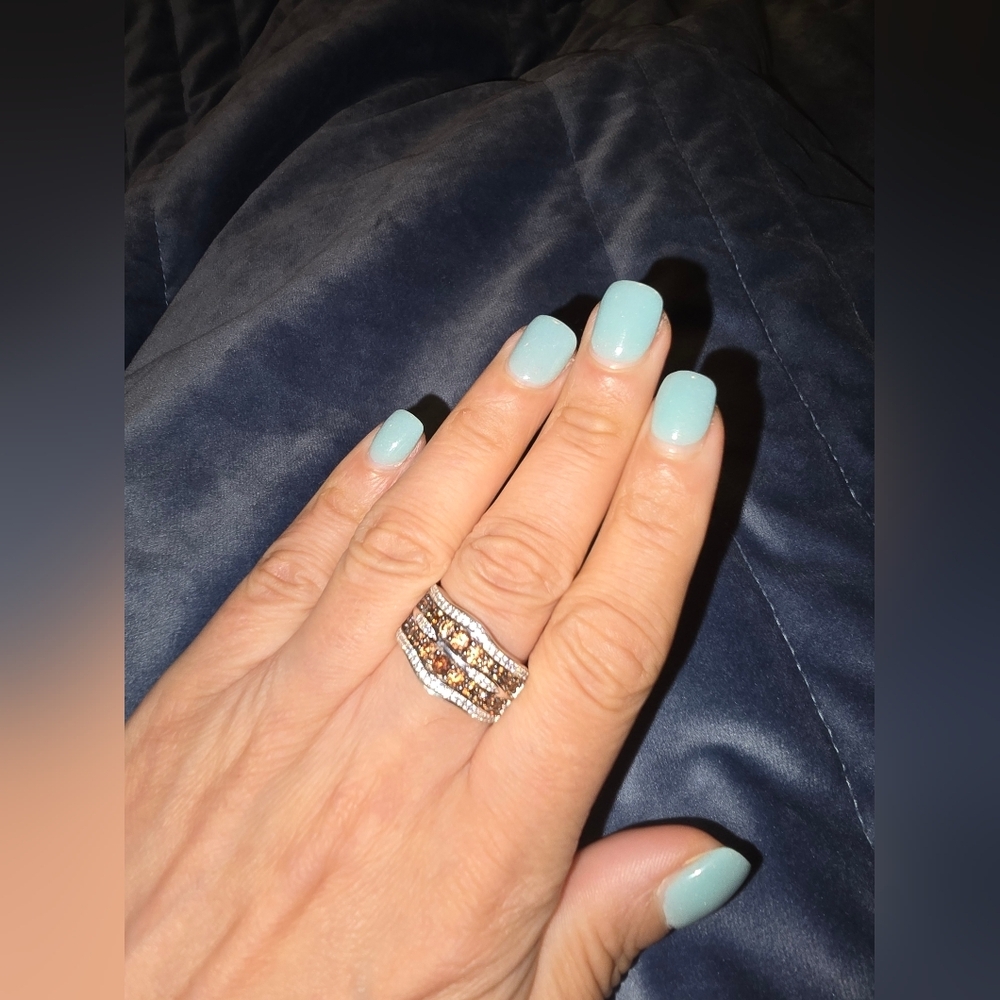 Sale Fine JewelryRING Size 9 Brown & White Details Wavy Retails $975! - Picture 5 of 10